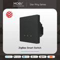 MOES Smart Light Switch Tuya ZigBee Star Ring Series No Neutral Wire No Capacitor Needed Smart Life Works with Alexa Google Home