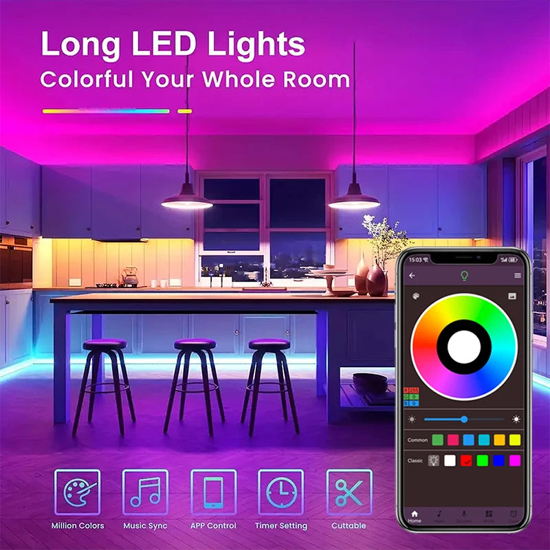 LED Strip Lights RGB 5050 – Smart Bluetooth Color Changing Lights - Firu Total Sales