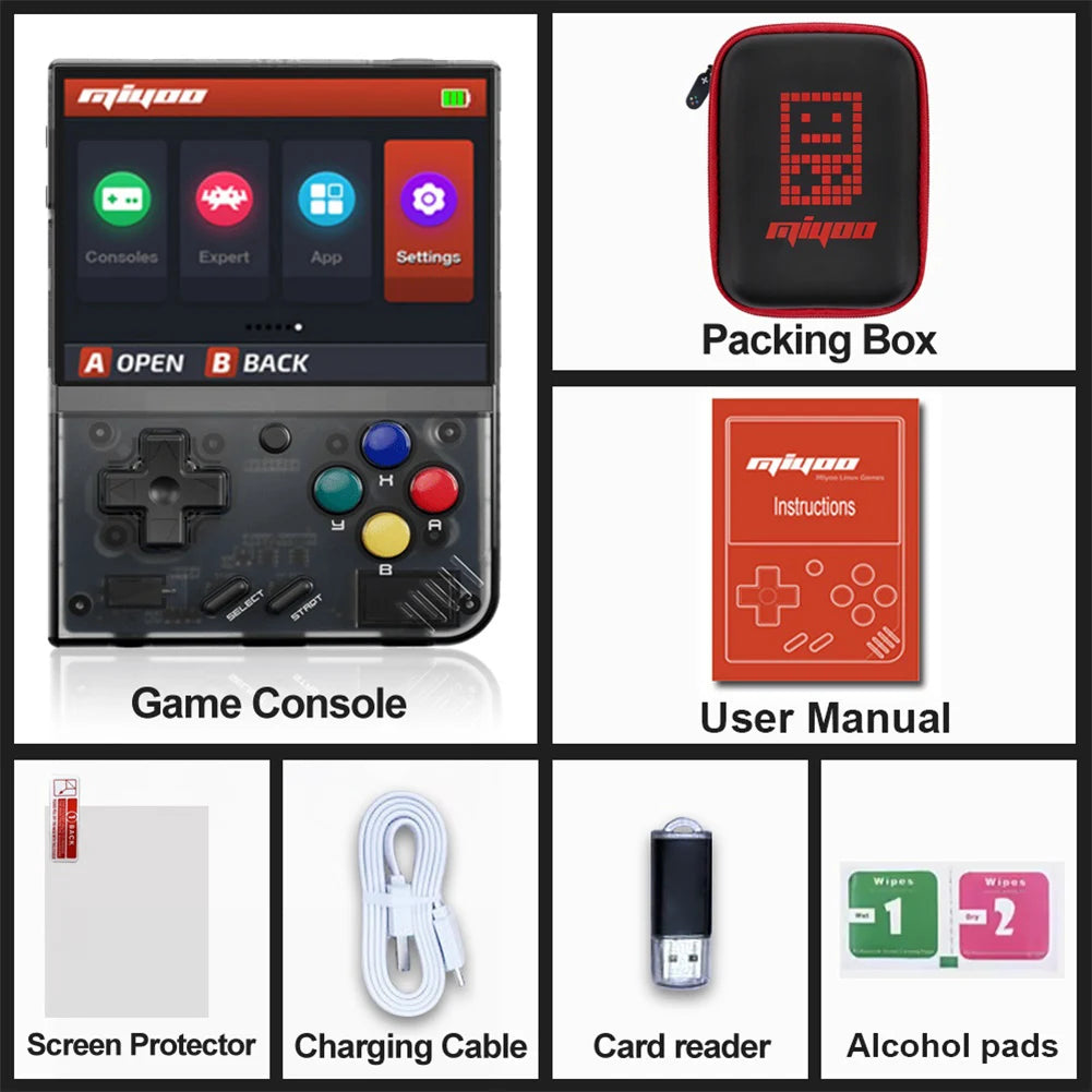 MIYOO Mini Plus Consola Portátil Retro | 3.5" IPS HD | Linux | WiFi | Regalo Niños - Firu Total Sales