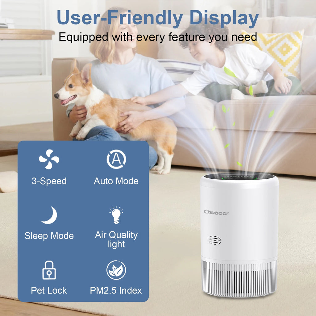 Purificador de Aire Inteligente Chuboor | App/Alexa | Monitor PM2.5 | Mascotas 🌬️