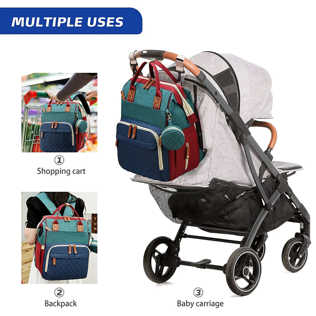 Mochila Pañalera 3 en 1 | Bolso Maternal Multifuncional para Mamá