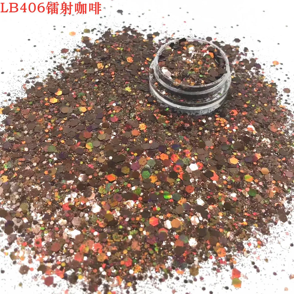 24 Colors Holographic Chunky Glitter 24 Colors Total Laser Nail Glitter Flakes Chunky Holographic Laser Nail Glitter 2030