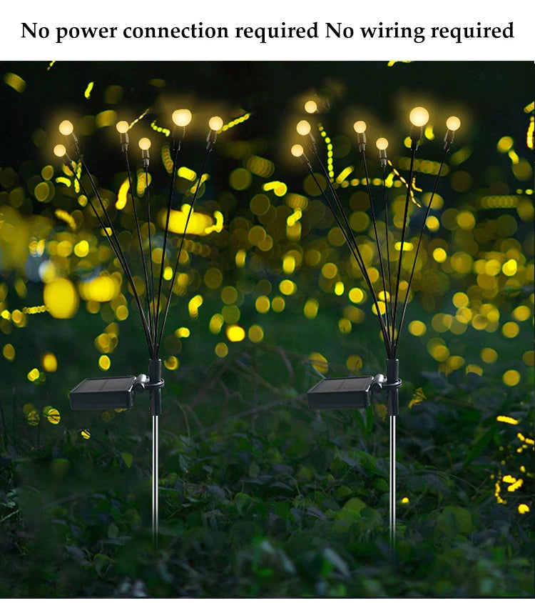 Solar Firefly Garden Light 10 LED | Waterproof Landscape Decoration | Outdoor Gardening