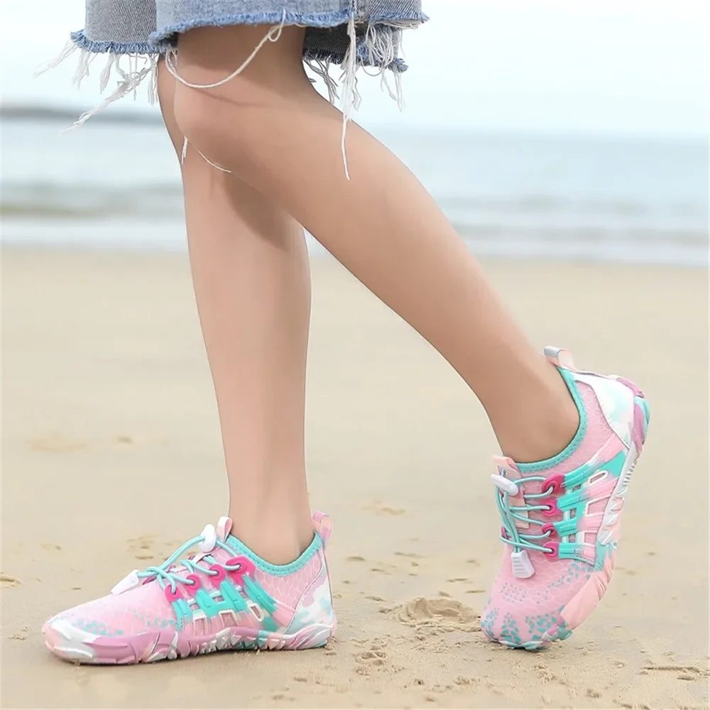 Water Shoes Kids Summer Beach Five Fingers Barefoot Swimming Aqua Shoes Colorful Seaside River Slippers Children Sneakers New