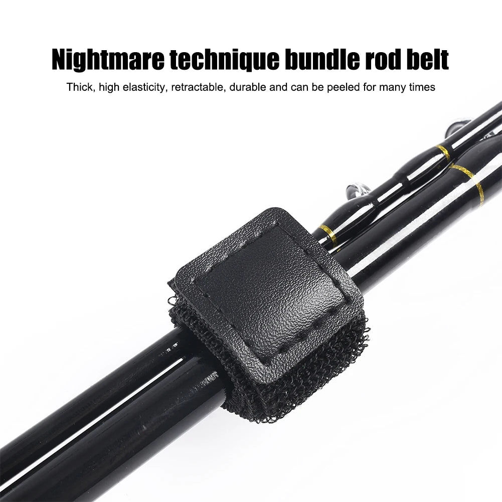 5/10Set 2Pcs/Set Fishing Rod Pole Protector Case Cover Sleeve Fishing Rod Fastener Belts Rubber FIsh Pole Fastening Belt Strap