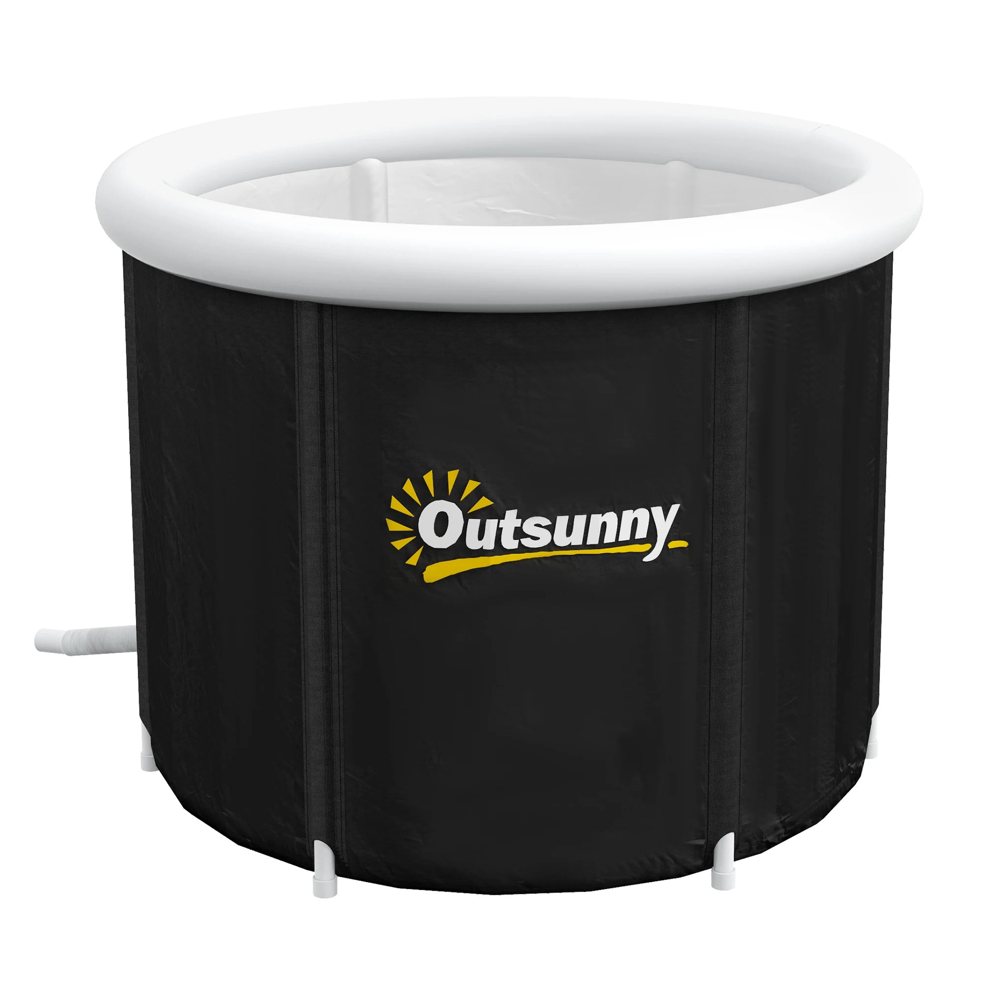Inflatable Ice Bath Tub 100 Gallon Cold Plunge Pool for Athletes Recovery with Thermal Cover Hand Pump Carry Bag Blue and Black