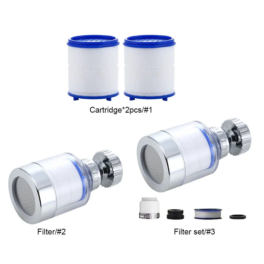 Kitchen Faucet Water Filter Pressurized Sink Filter Water Purifier 360° Tap Splash Proof Faucet Aerator Extender for Bathroom