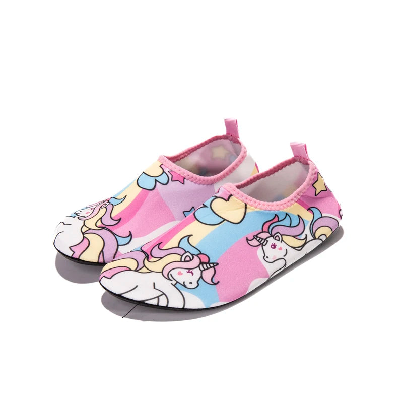 Kids Water Sport Beach Swimming Socks Girl Thin Multi Prints Anti Slip Fitness Yoga Dance Swim Surf Diving Underwater Shoes