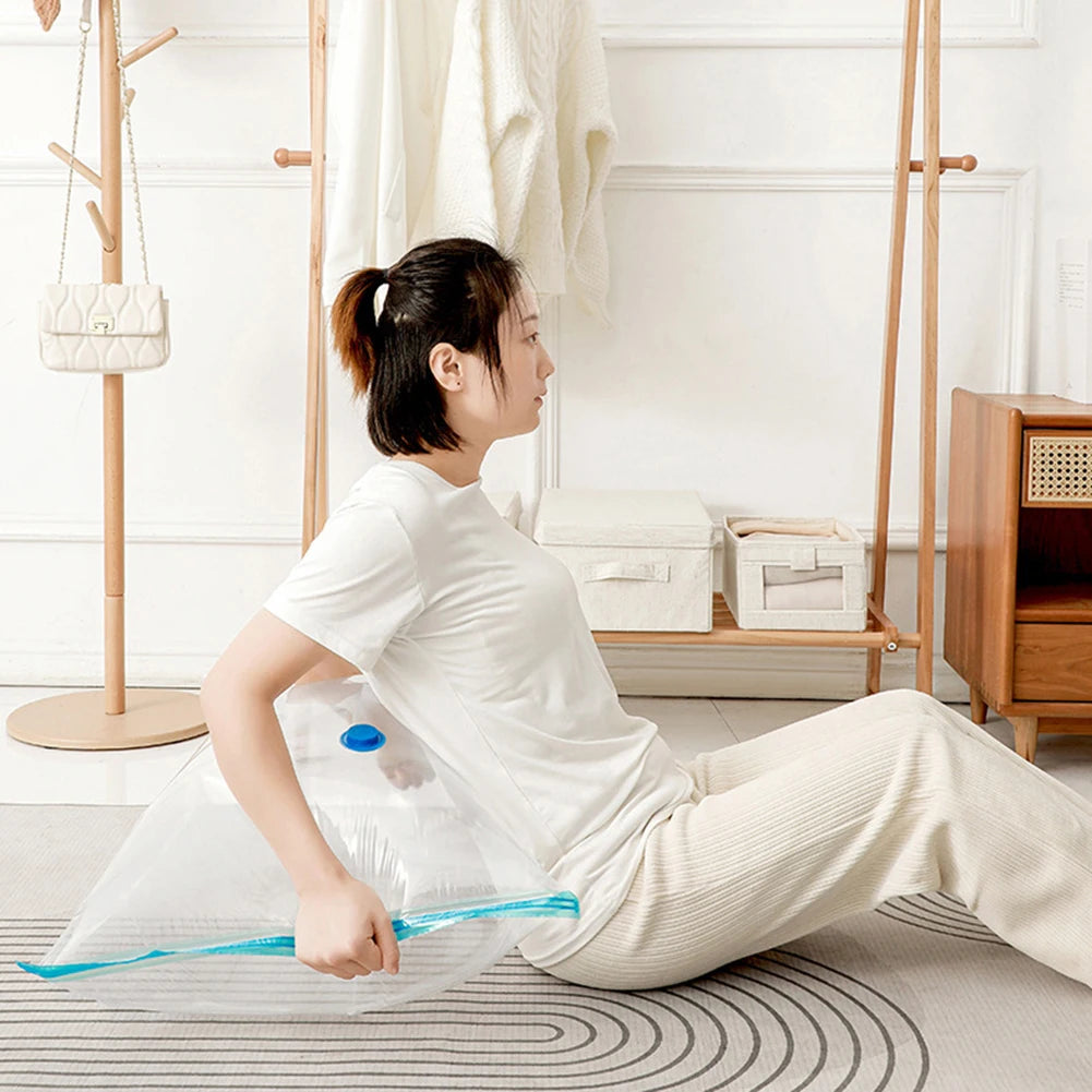 Folding Vacuum Storage Bags | Hand Pump Included | Blankets Clothes Pillows | Space Saving