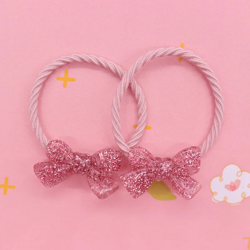 2Pcs/Set Halloween Gift Resin Strawberry Hair Accessories Colorful Hair Ties Children's Rubber Bands Kid Headband Scrunchies