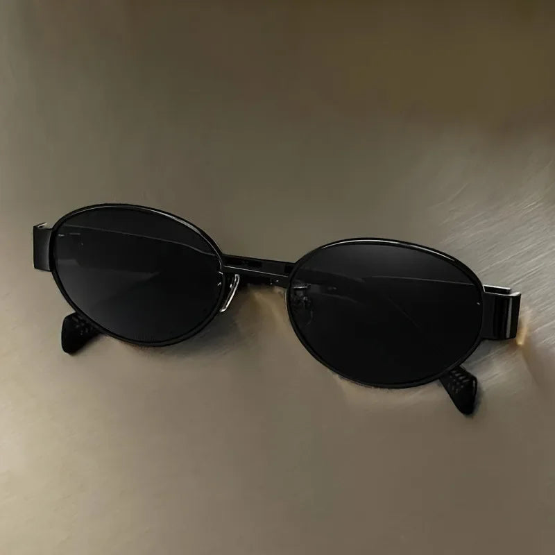 Retro Steampunk Sun Protection Sunglasses Vintage New Women's Metal Oval Sunglasses Ladies Classic UV400 Sunscreen Eyewear