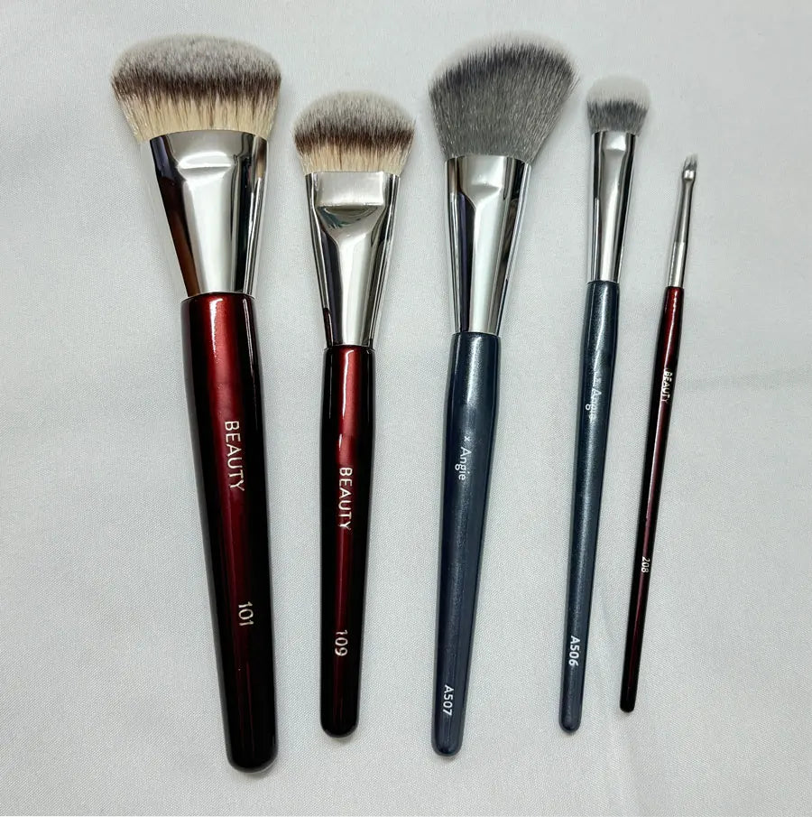 1pc 101 Contoured Foundation Makeup brushes Angled Liquid Base Concealer Make up brushes Red wood handle cosmetic tools 506