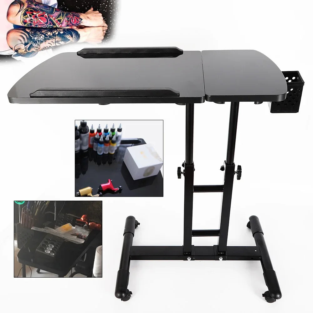 Portable Tattoo Workstation with Adjustable Table Dual Surface Design Iron and High-Density Board Impact-Resistant