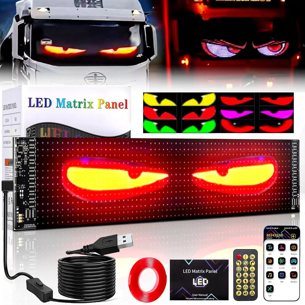 MIMIRGB Pantalla LED Flexible Programable | Devil Eyes | Letrero Desplazable | Tienda y Auto