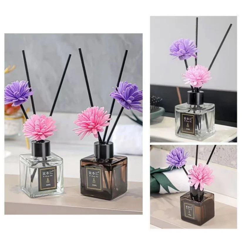 50ml Essential Oil Diffuser Flameless Home Fragrance Lavender Jasmine Aromatherapy Home Car Air Freshener Room Deodorizer