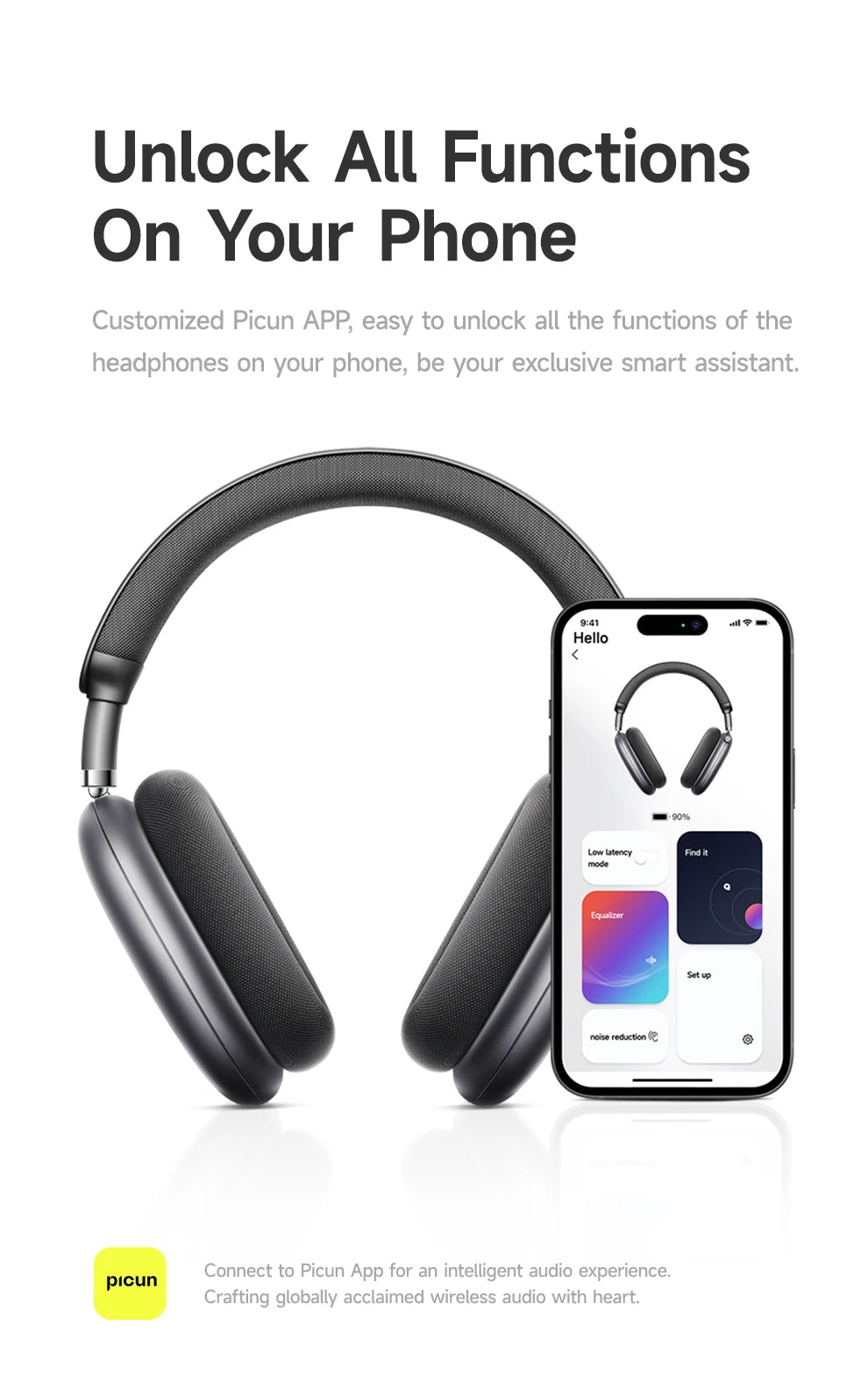Auriculares Picun F8 Pro ANC -52dB | Audio 3D Espacial | Head Tracking | Bluetooth 5.4 | 80h Batería - Firu Total Sales