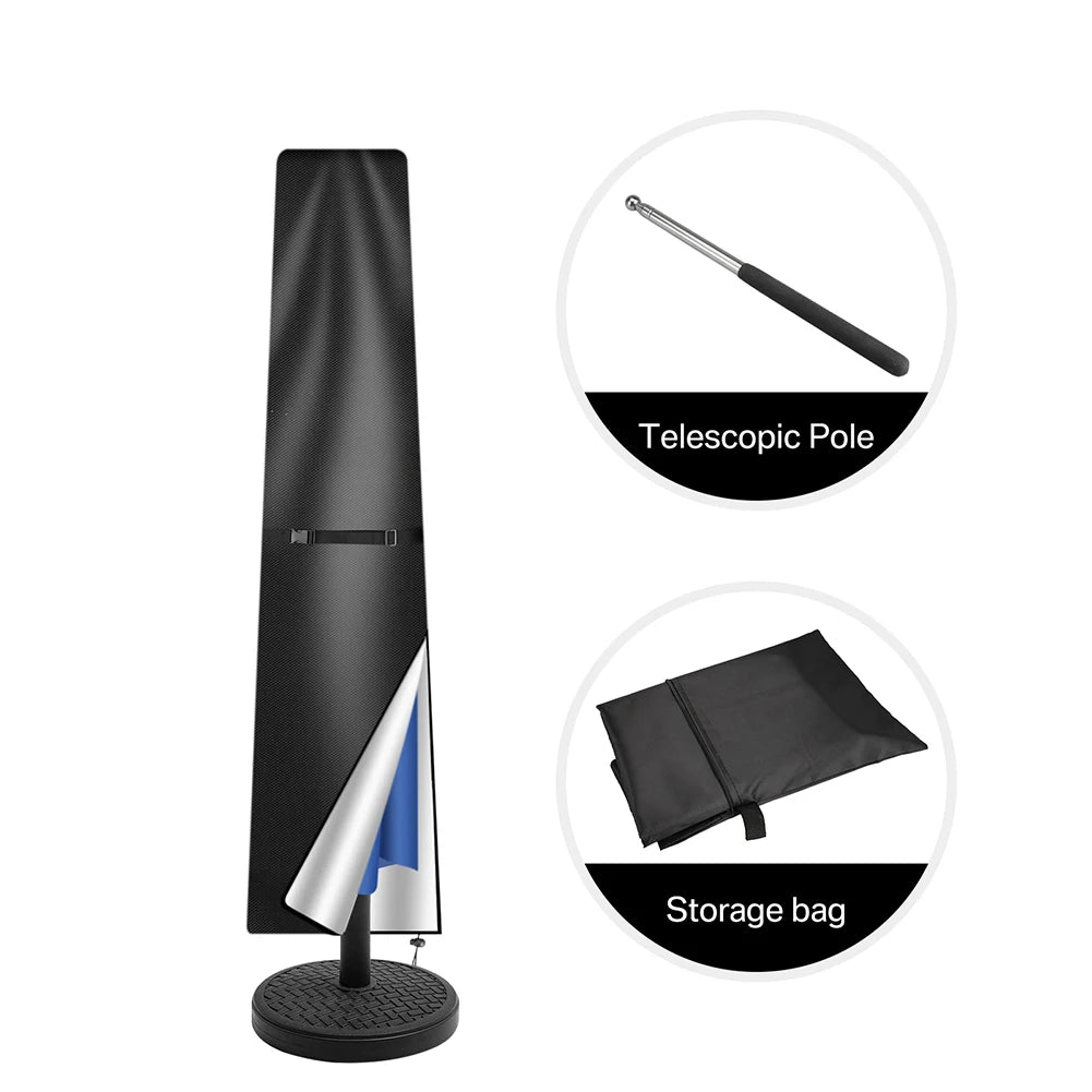 210D Straight Parasol Cover Waterproof Parasol Protective Cover with Zip Weatherproof UV-Anti Windproof Garden Umbrella Cover