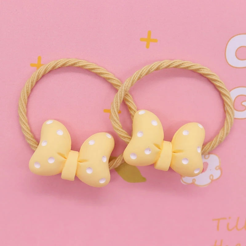 2Pcs/Set Halloween Gift Resin Strawberry Hair Accessories Colorful Hair Ties Children's Rubber Bands Kid Headband Scrunchies
