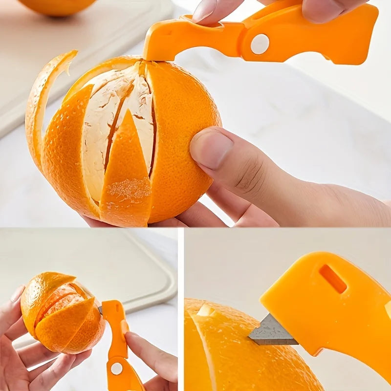 Creative Plastic Fruit Peeler With Folding Handle For Orange Lemon Grapefruit Kitchen Vegetable Cutter Gadget Portable