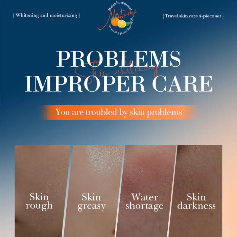 SADOER Vitamin C Skincare Kit 5-in-1 | Cleanser, Toner, Serum & Cream | Travel Set