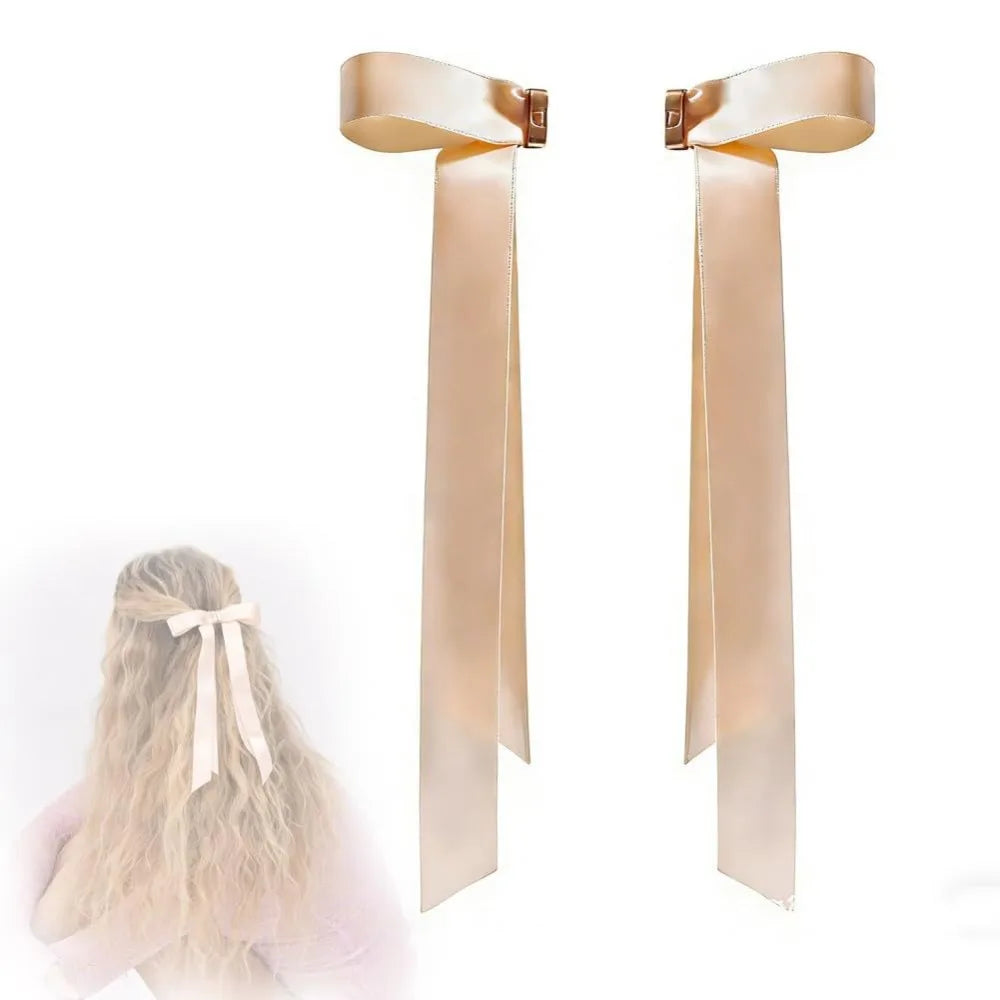 Strong Hold Bow Magnetic Hair Clip  No Slip Long Ribbons, Smart Magnet Hair Clips for Hairstyling No Crease Women