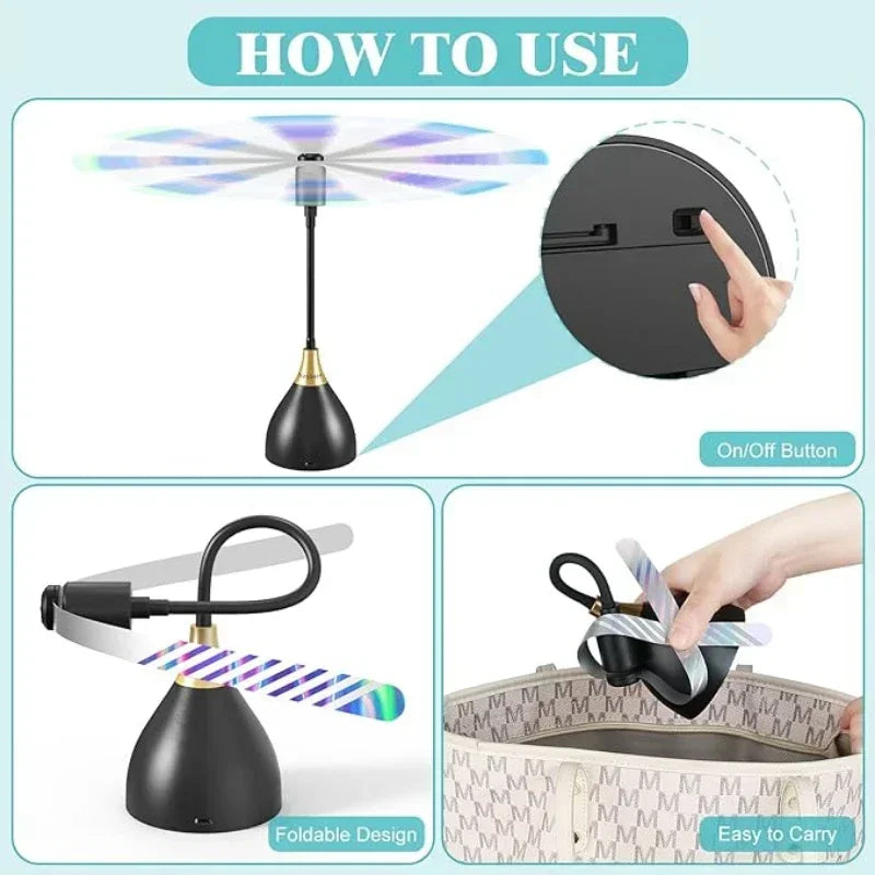 Ventilador Repelente de Moscas USB para Mesa | 2/3pcs | Picnic, BBQ y Fiestas 🎉 - Firu Total Sales