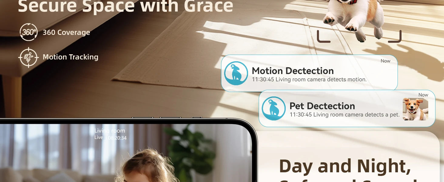 Baby Monitor Camera 2K HD | Motion Detection + Two-Way Audio | Easy Setup | Night Vision