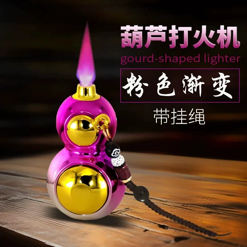 New Rotating Gourd Windproof Direct Charge Lighter Inflatable Arm Play Portable Windproof High Beauty Lighter Smoking Gift