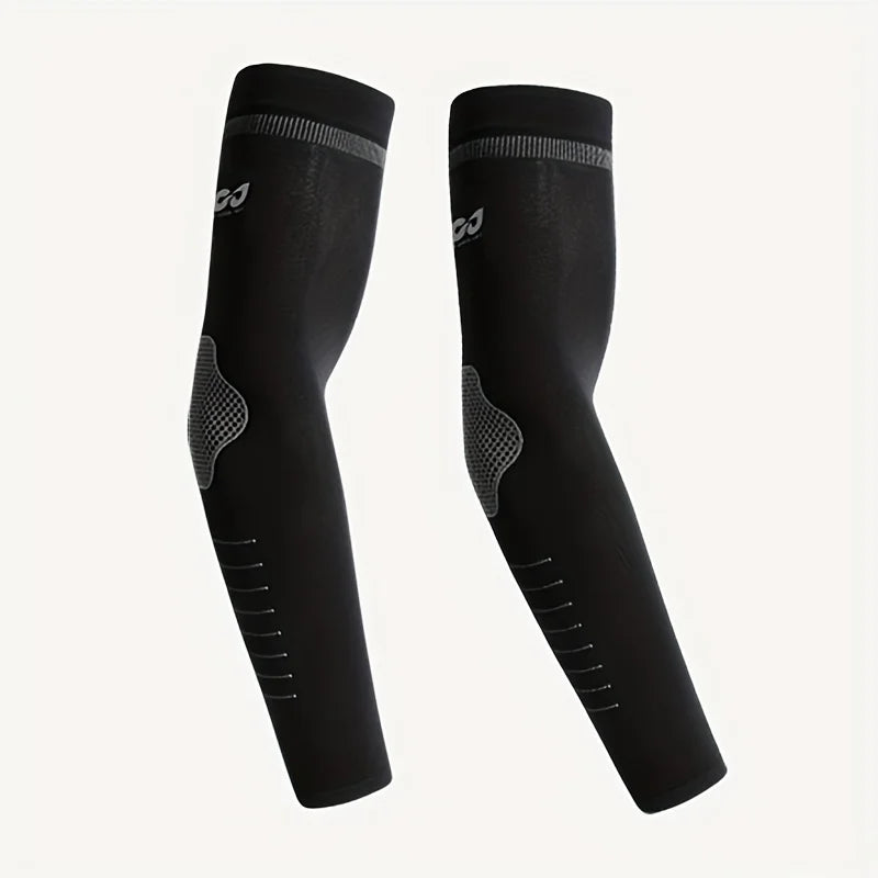A pair of men's summer ice silk fiber sports arm guards, outdoor cycling fishing sunscreen breathable sleeves