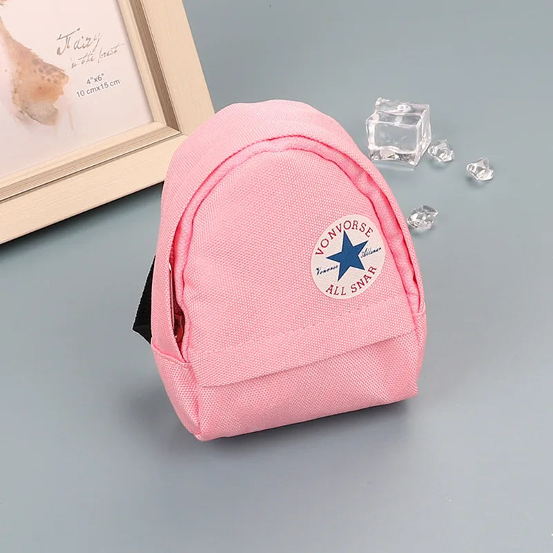 Creative Mini Backpack Design Coin Purse Men Women Portable Mountaineering Buckle Key Wallet Canvas Earphone Storage Bag