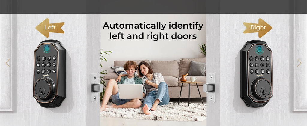 Arpha D280W WIFI Keyless Entry Door Lock 5-in-1 Smart Fingerprint Deadbolt w/ Keypad Electronic Deadbolt Auto-Lock One Touch Loc