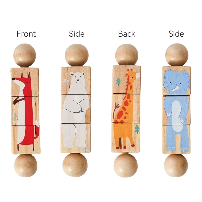 Wooden Rattle Silicone Ring — Sensory Baby Toy | 0-12 Months Gift