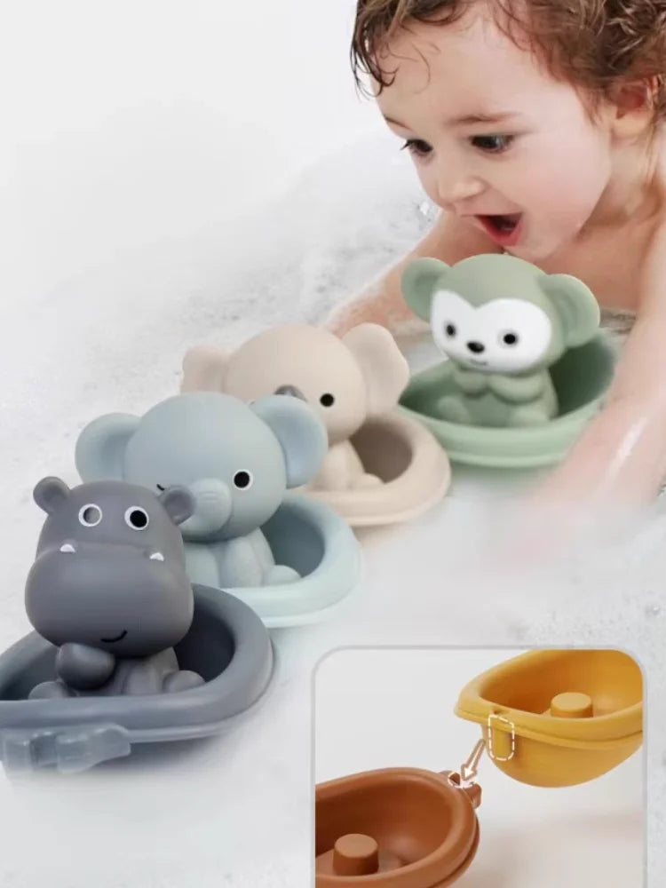 Baby Dinosaur Bath Toys for Toddler Infant Water Spraying Squeeze-sounding Dabbling Toy Floating Animals Kids Bathtub Pool Toys