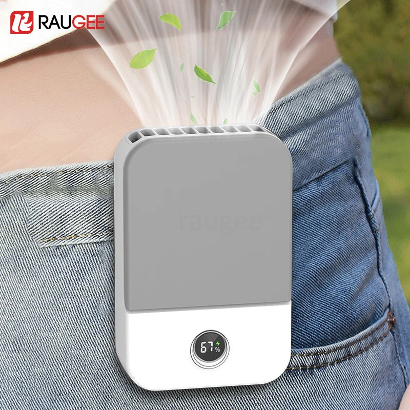 Waist Fan Portable Outdoor Mini Hanging Neck Fan 3 Gear Strong Wind Bladeless Waist Neck Fan Air Cooler USB Fan 2000Mah