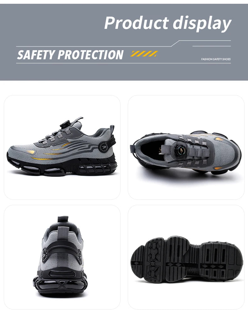 Zapatos de Seguridad Transpirables | Sin Cordones | Suela Blanda | Antipinchazos | Antiaplastad