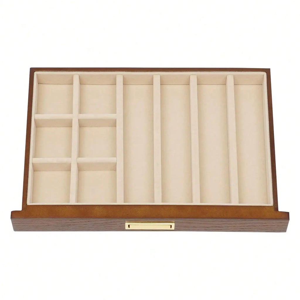 Black Walnut /Brown / White Wood Organizer Jewelry and Watch Display Case Storage Box Convenient