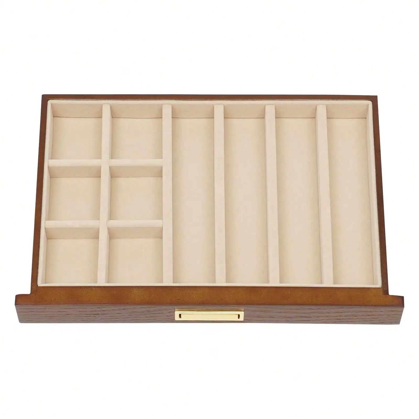 Black Walnut /Brown / White Wood Organizer Jewelry and Watch Display Case Storage Box Convenient