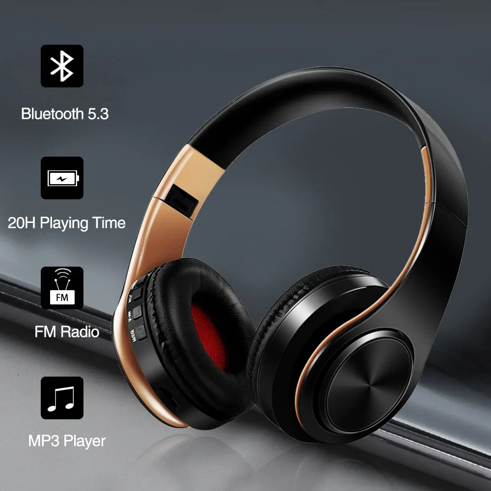 HIFI Stereo Bluetooth Headphones | FM Radio + SD Card + Mic | iPhone Samsung Xiaomi