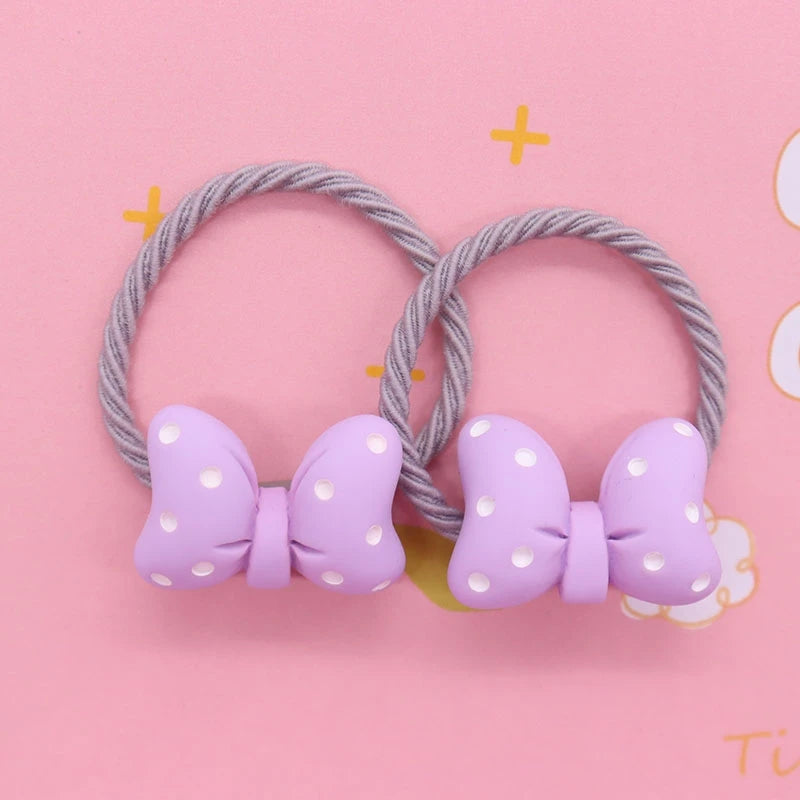 2Pcs/Set Halloween Gift Resin Strawberry Hair Accessories Colorful Hair Ties Children's Rubber Bands Kid Headband Scrunchies