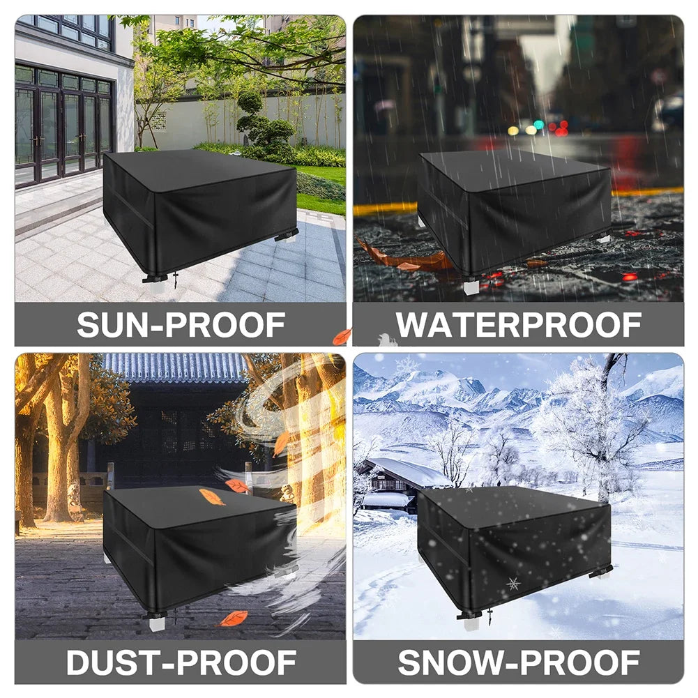 Garden Furniture Cover with Air Vent Waterproof Windproof Anti-UV Heavy Duty Rip Proof 600D Oxford Patio Garden Table Cover Pack