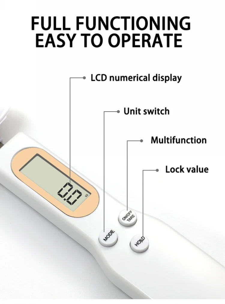Digital Weighing Spoon Scale LCD | Coffee Flour Powder Baking | Adjustable Measurement