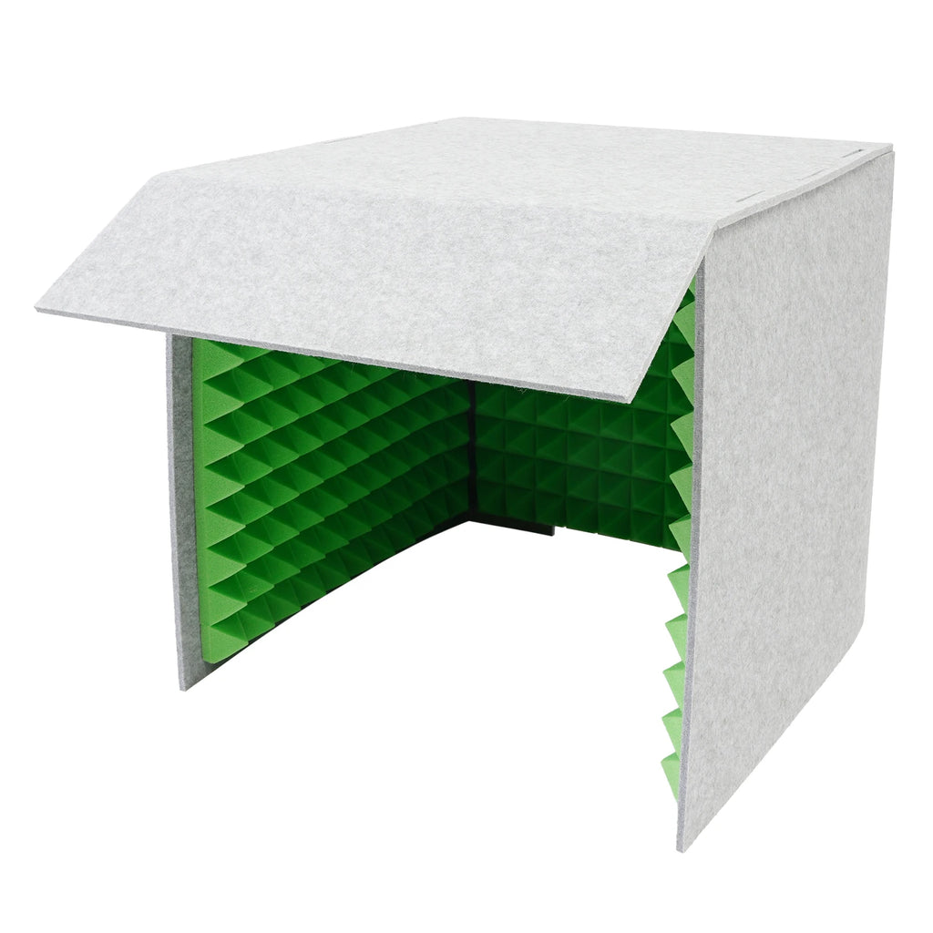 60x60x60cm Desktop Soundproof Cover Vocal Sound Absorbing Shield Acoustic Foam 62mm Total Thickness,Easy to Assemble for Home
