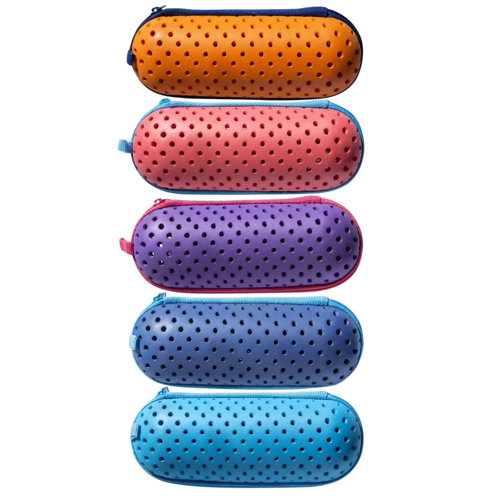 Swim Goggle Case Goggles Protective Case with Clip & Drain Holes Zipper Eyeglasses Case Portable Breathable for Outdoor Swimming