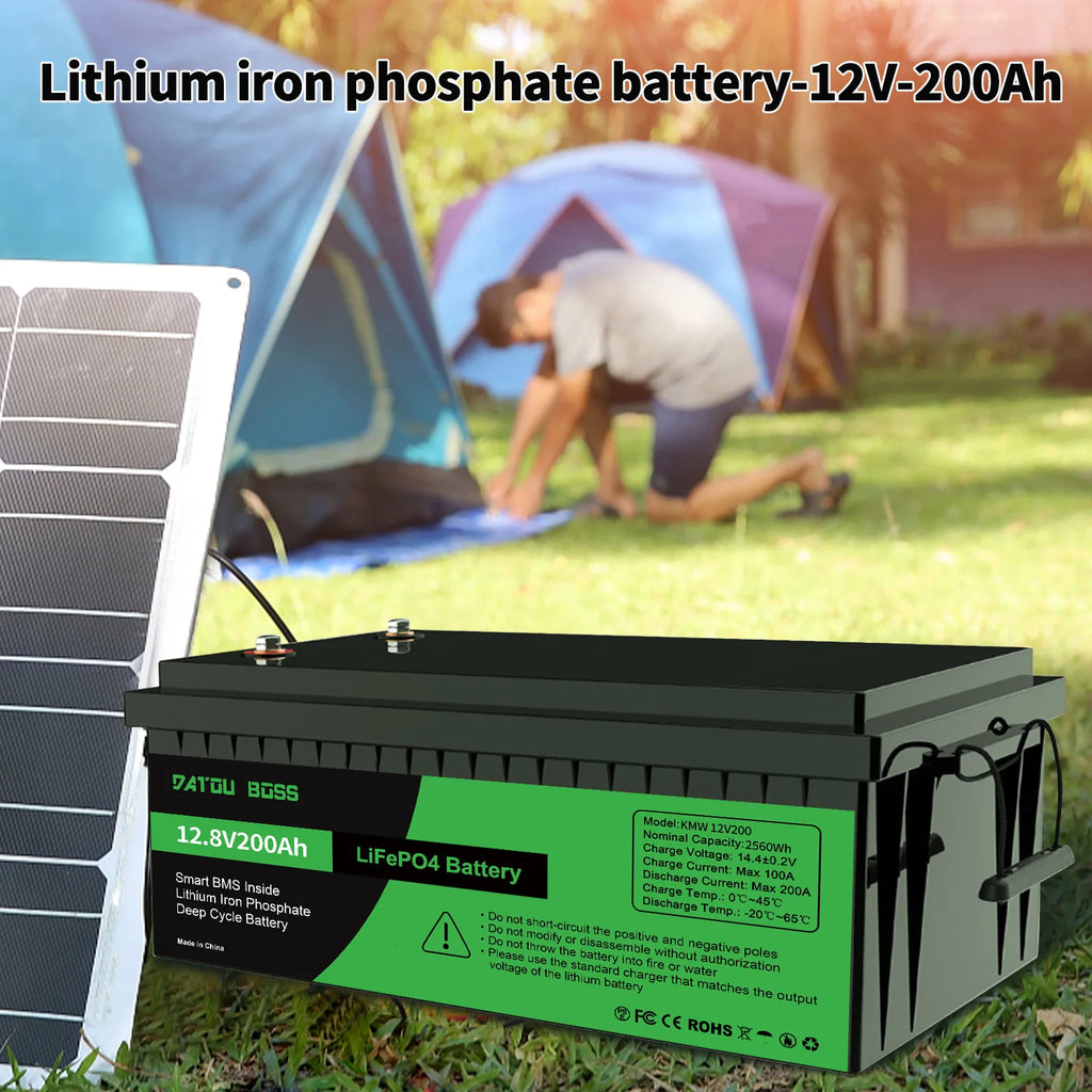 Batería LiFePO4 12V 200AH DATOUBOSS 2560W | BMS | Solar Recargable 🔋