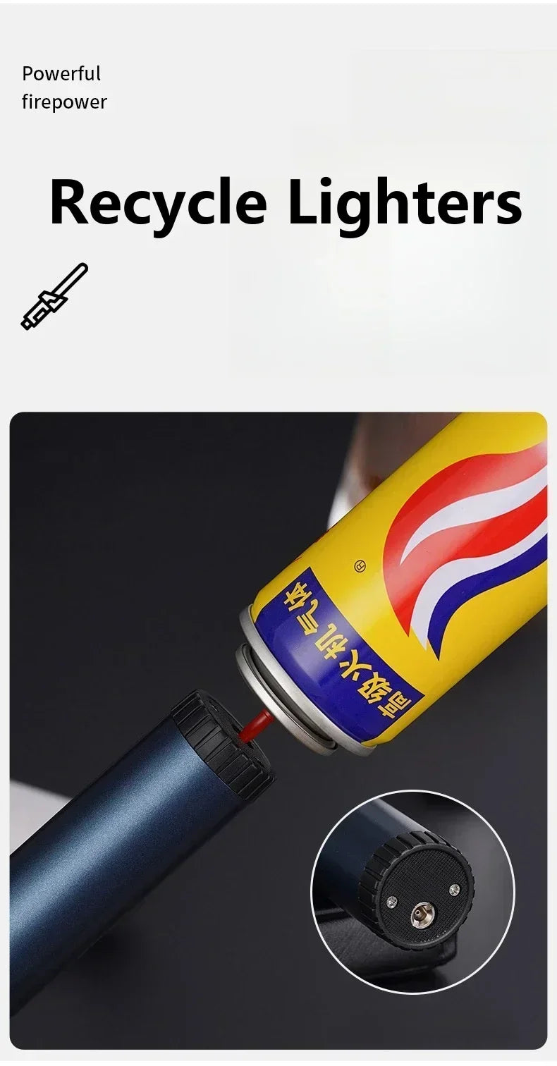 Planet Lightsaber Metal Outdoor Windproof Turbine Torch Jet Lighter BBQ Welding Cigar Tool Butane Gas Lighter 360° Gun