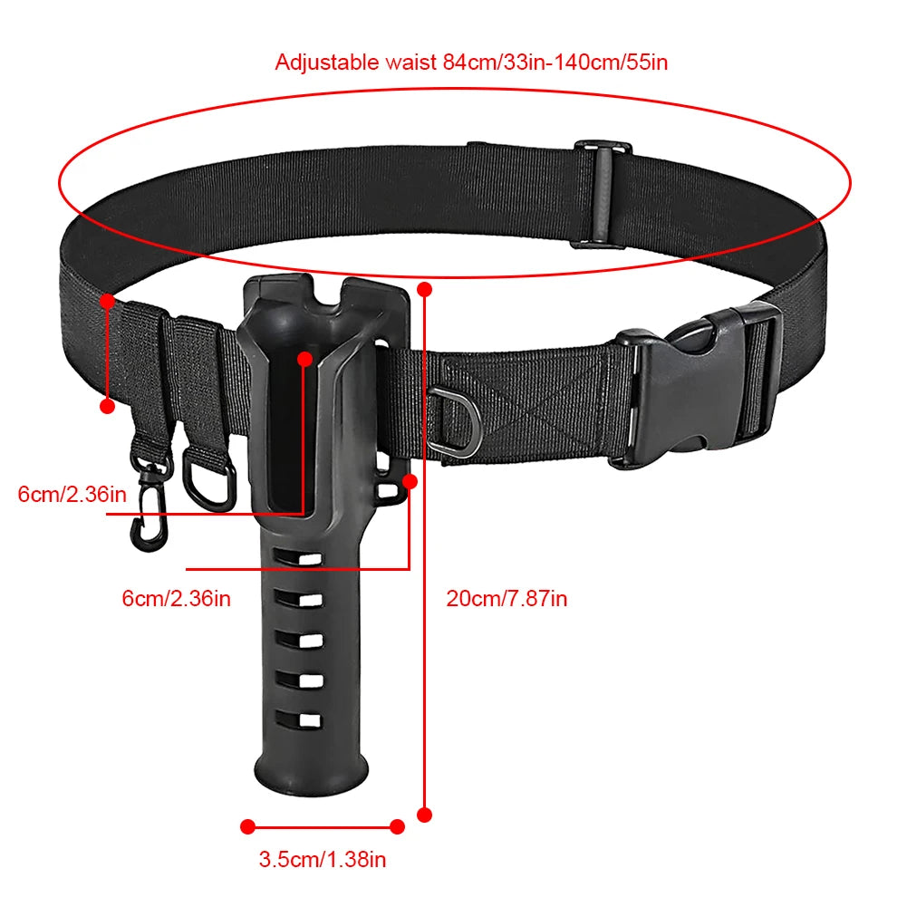 Portable Pole Inserter Adjustable Fishing Rod Holder Belt Fishing Wading Belt Rod Holder for Spinning Casting Fly Fishing