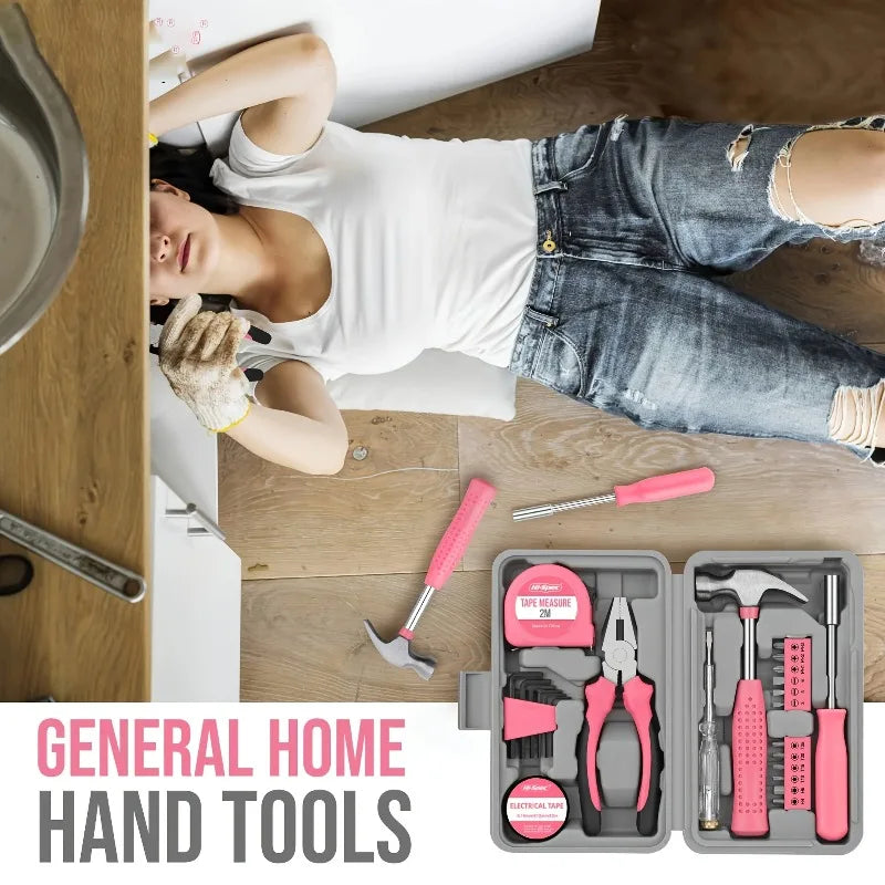Multi-functional household toolbox, comprehensive set of hardware tools, combination tape measure, manual repair tool kit