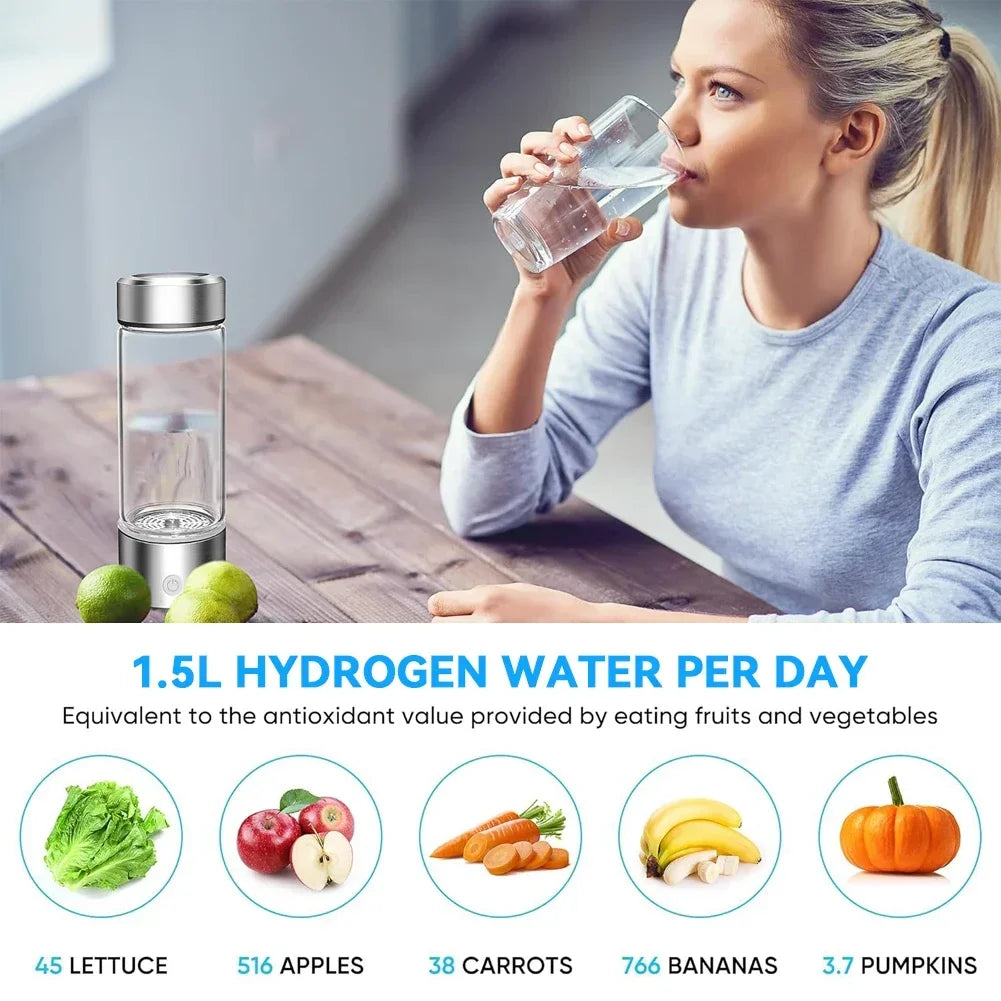 Hydrogen Water Bottle Generator Hydrogen Rich Health Cup Alkaline Ionizer USB Rechargeable Portable hydrogen Water Ionizer