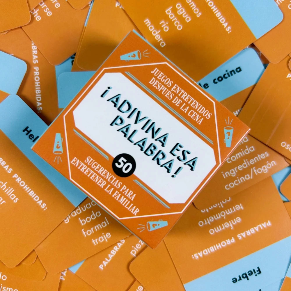 5.5x5.5cm Spanish Mini Size Game Cards " Name That Word !" 50 Pcs Cards Game Family Gathering Card Game Camping Game