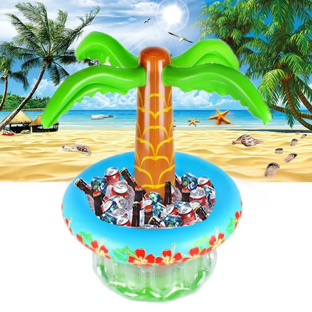 1/2PCS Inflatable Palm Tree Ice Bucket Bear Cooler Drink Holder Hawaiian Birthday Decoration Summer Beach Pool Party Accessories